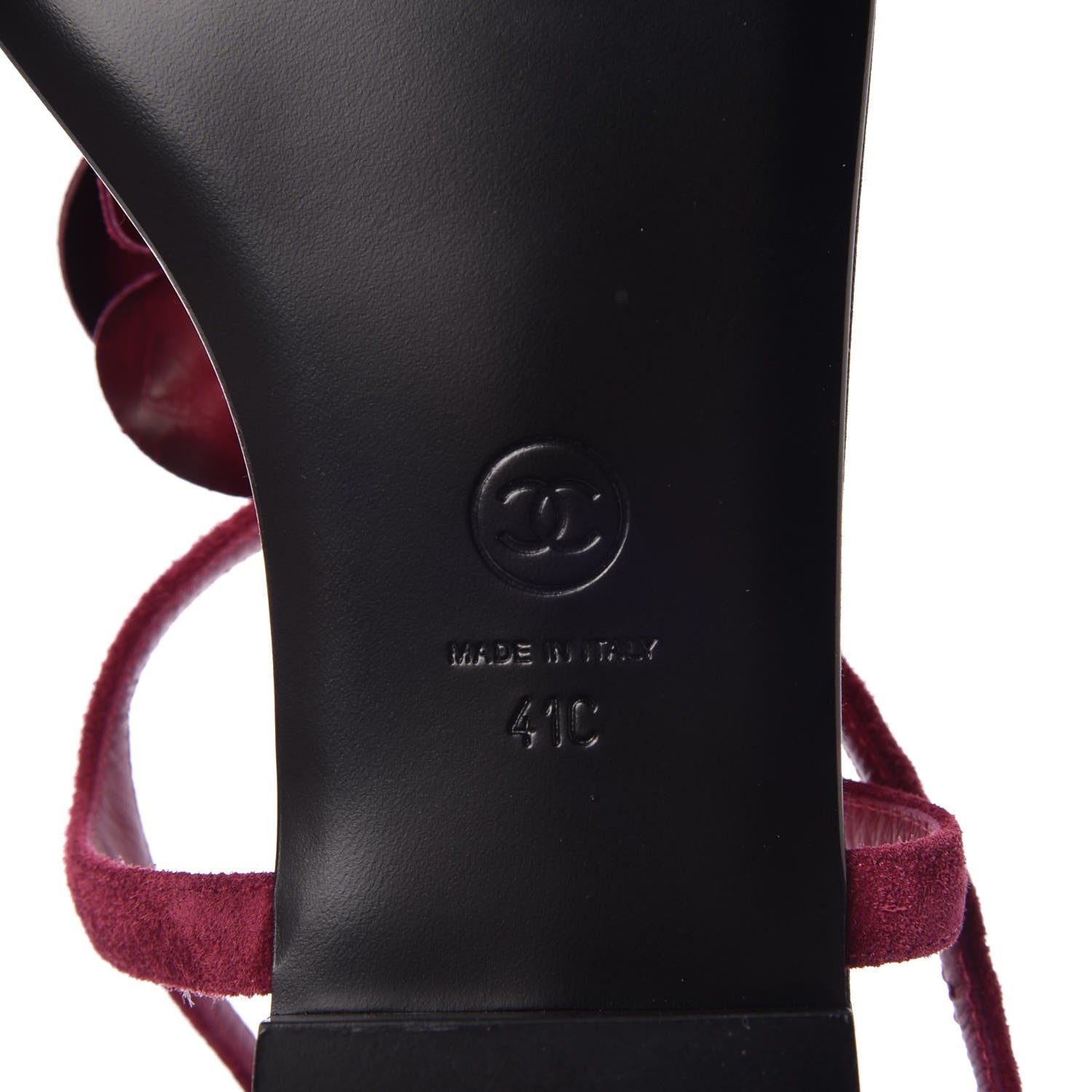 Chanel Suede Calfskin Camellia Thong Sandals 41 Dark Pink 6 of 8