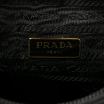 Prada Tessuto Nylon Stitched Shoulder Bag Black 6 of 9