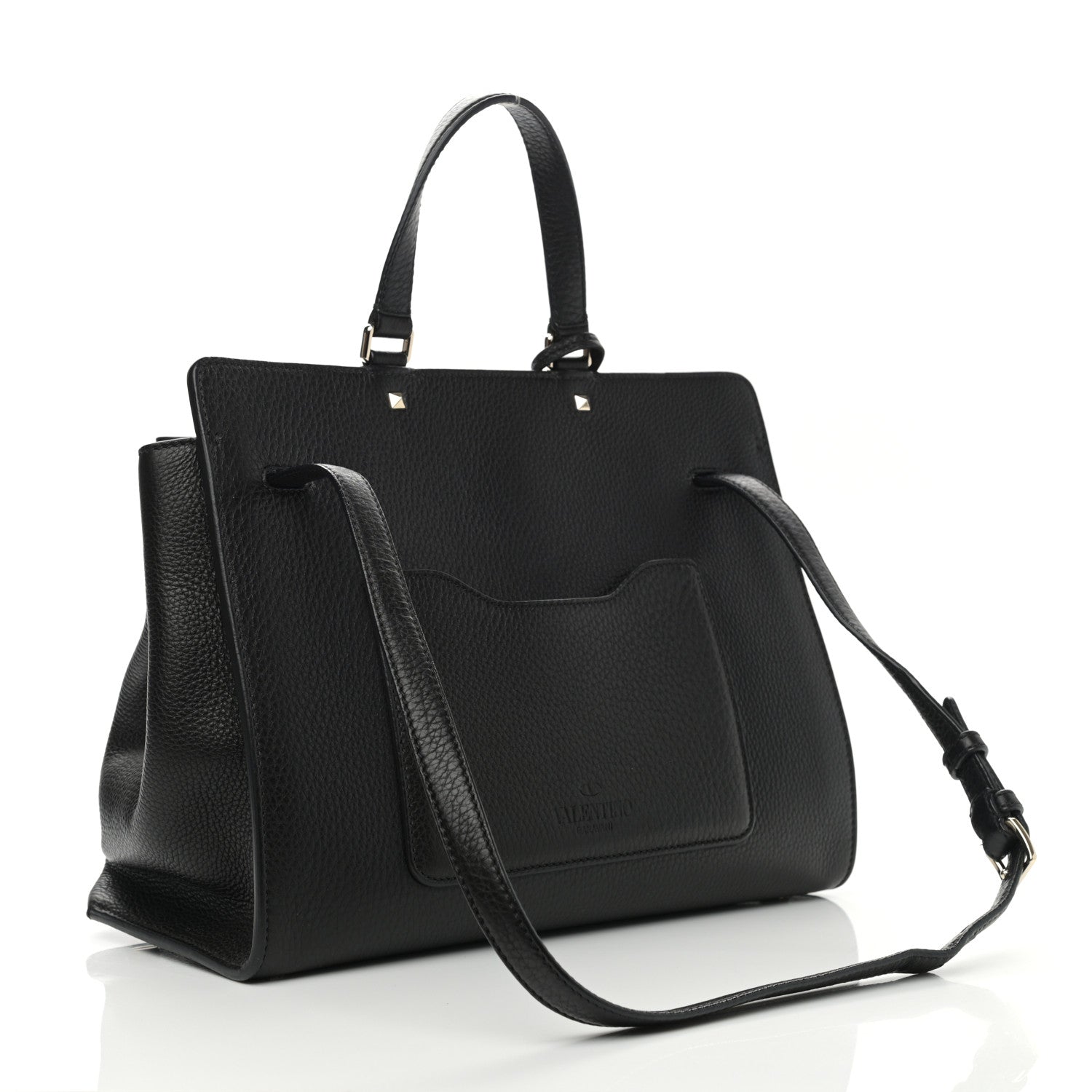 Valentino Garavani Pebbled Calfskin Large JoyLock Satchel Black 3 of 11