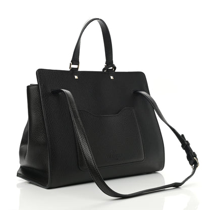 Valentino Garavani Pebbled Calfskin Large JoyLock Satchel Black 3 of 11