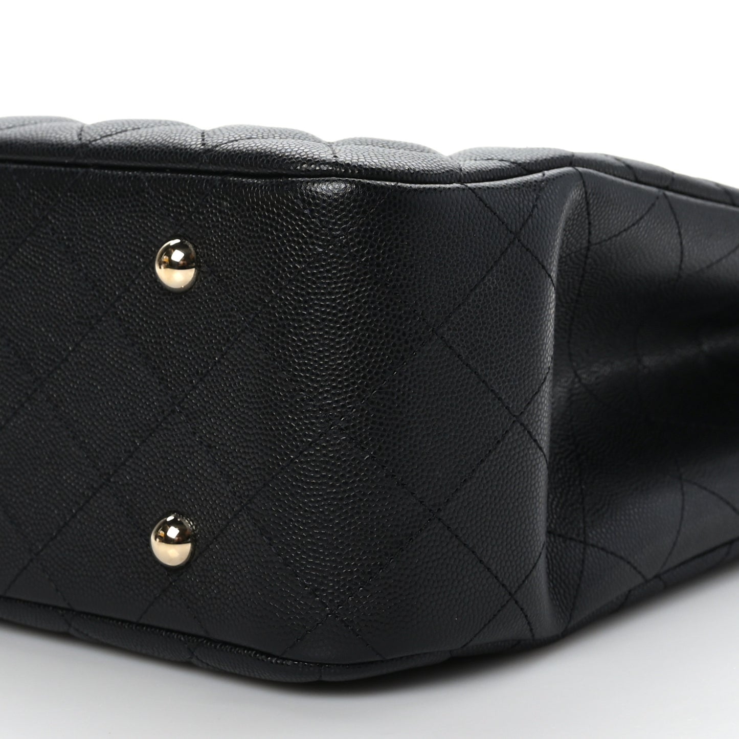 Caviar Quilted Large Shopping Tote Black