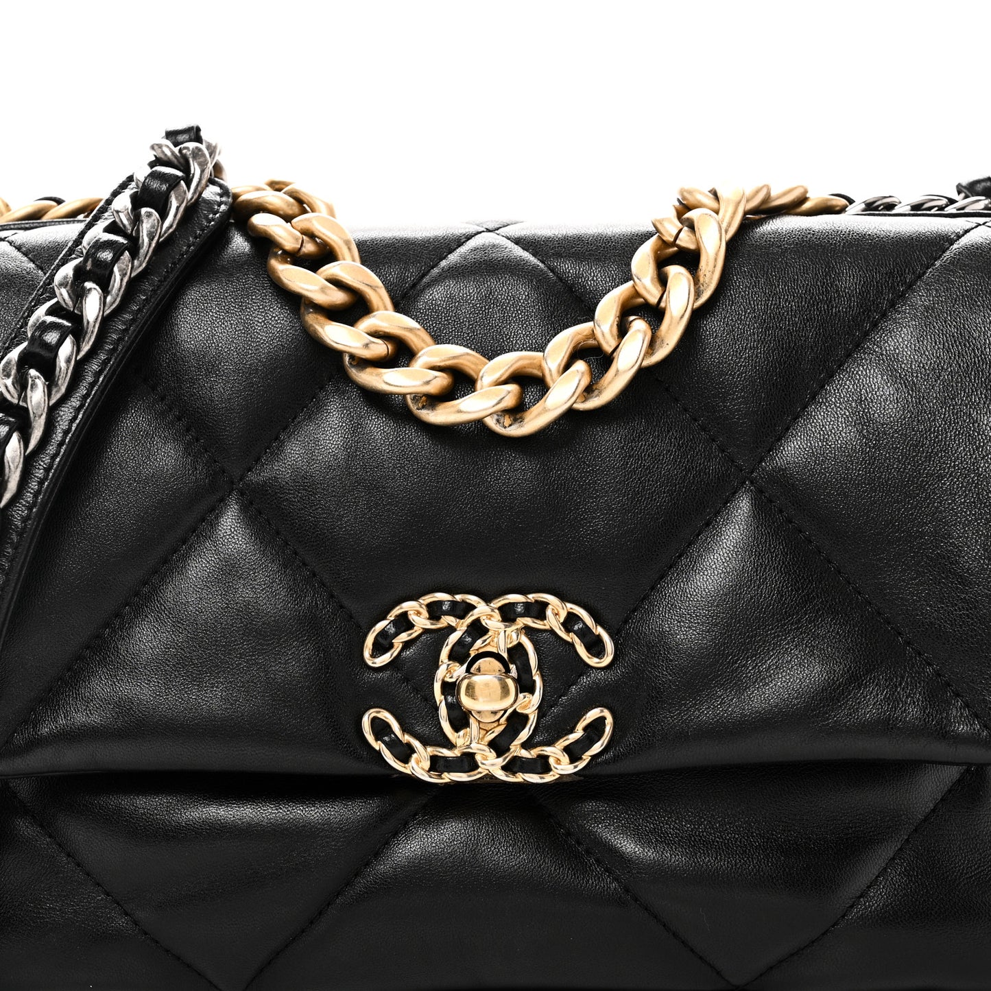 Goatskin Quilted Medium Chanel 19 Flap Black