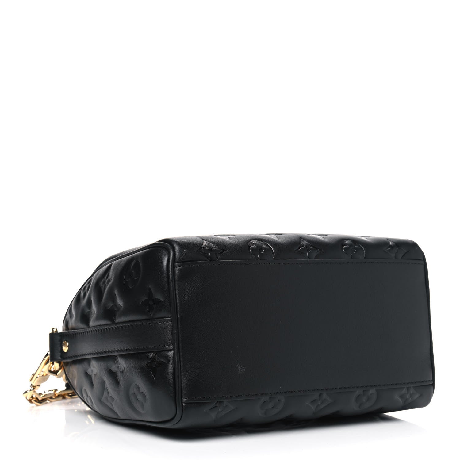 Louis Vuitton Lambskin Embossed Monogram Speedy 22 Bandouliere Black 4 of 7