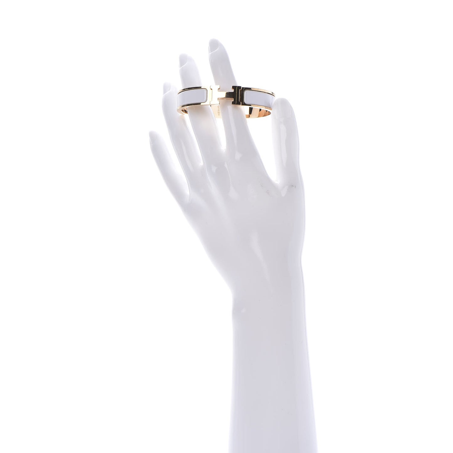 Enamel Narrow Clic Clac H Bracelet PM White