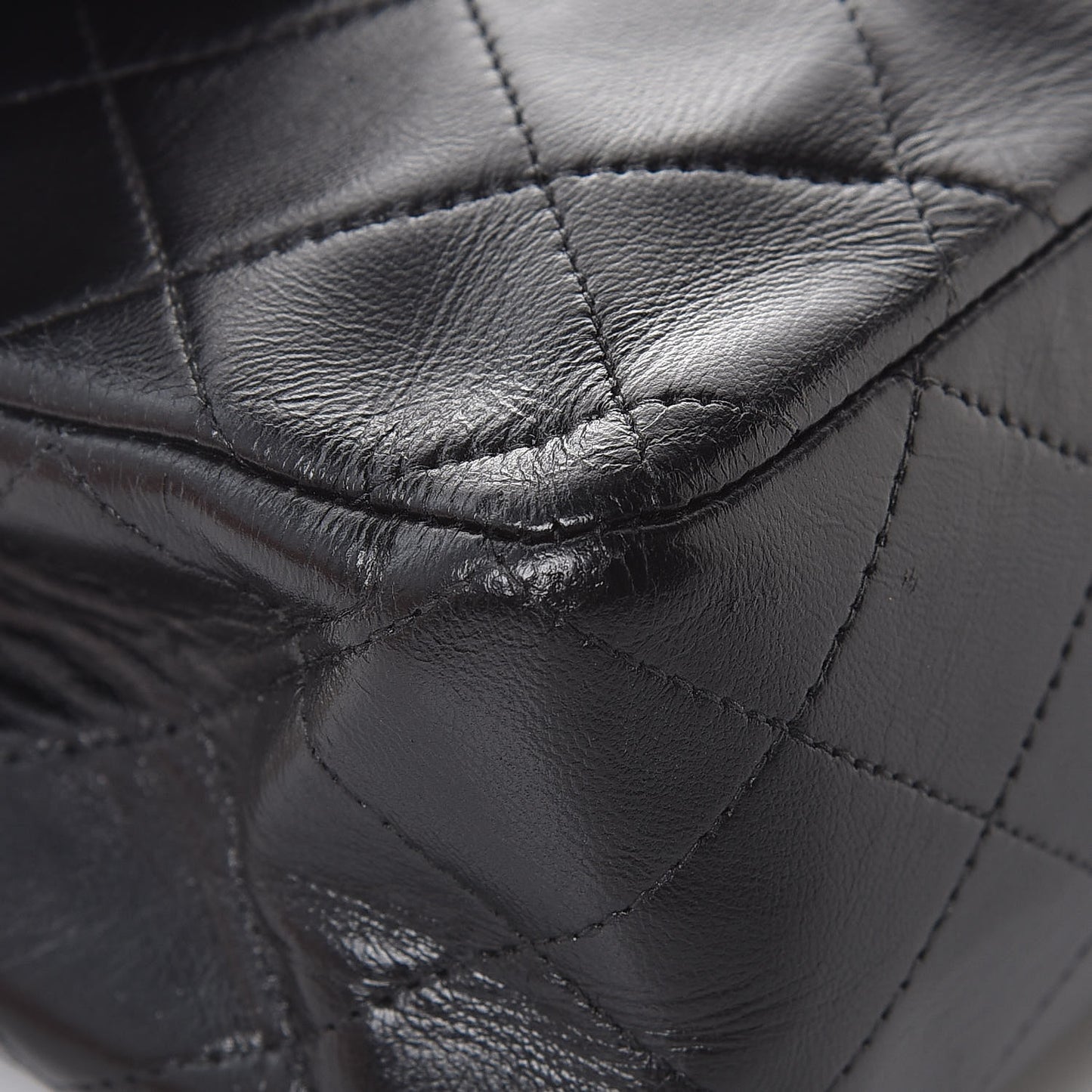 Lambskin Quilted Medium Double Flap Black