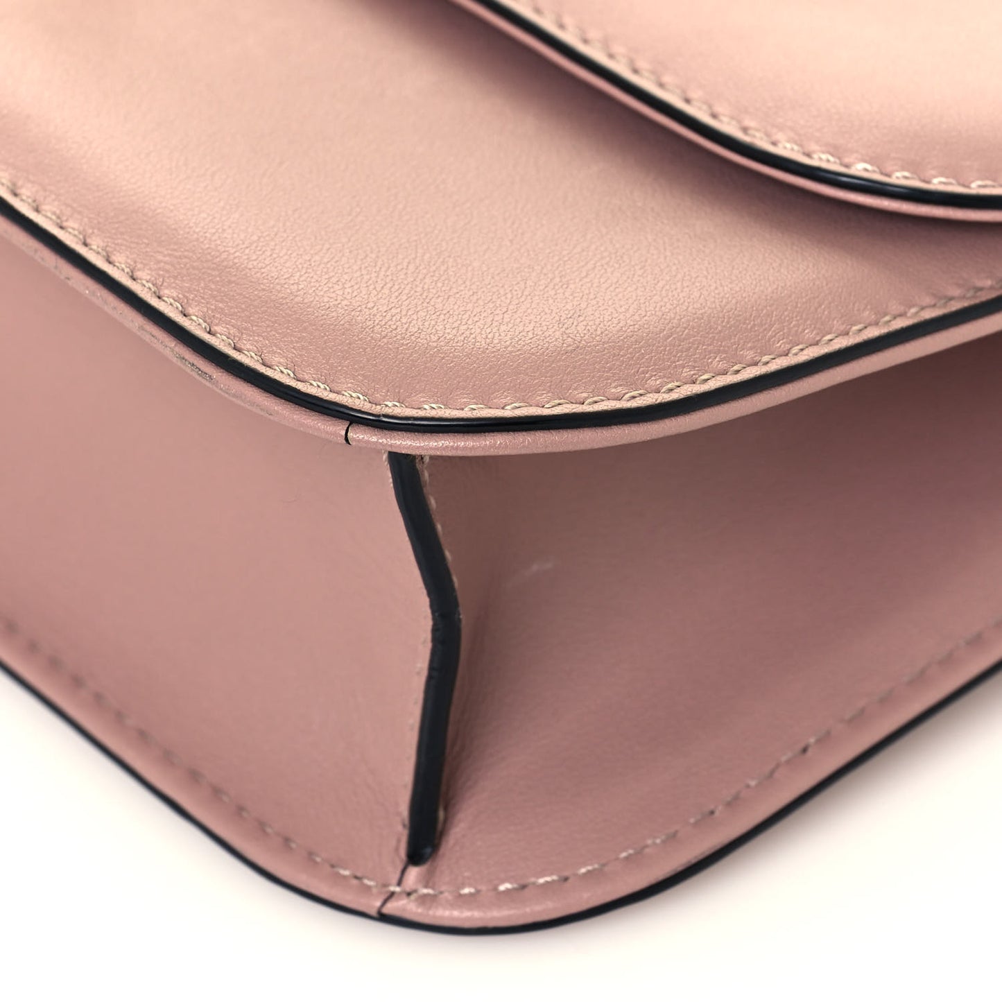 Vitello Medium Glam Lock Rockstud Flap Poudre