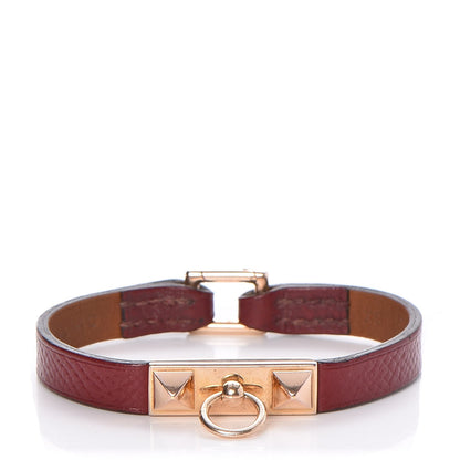 Hermes Epsom Micro Rivale Bracelet XS Rouge Grenat 1 of 7