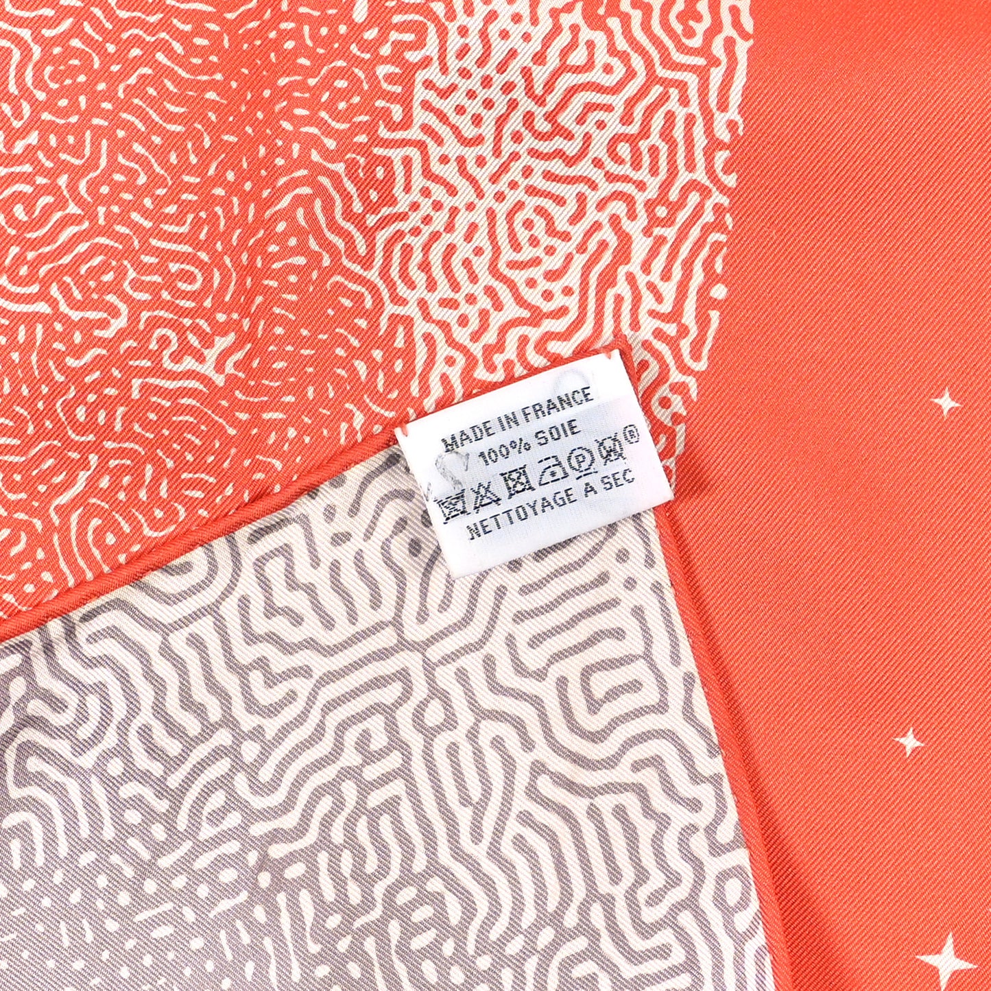 Silk Clair De Lune Scarf 90 Orange Gris White