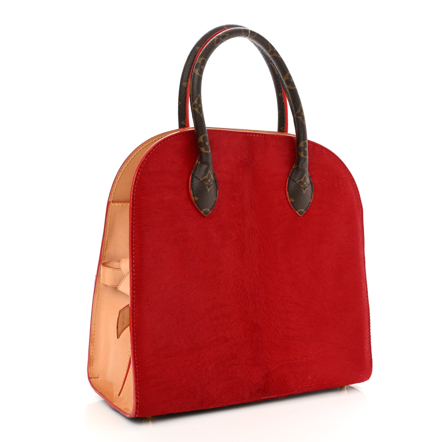 Louis Vuitton Monogram Calf Hair Spikes Iconoclasts Christian Louboutin Tote Red 3 of 11
