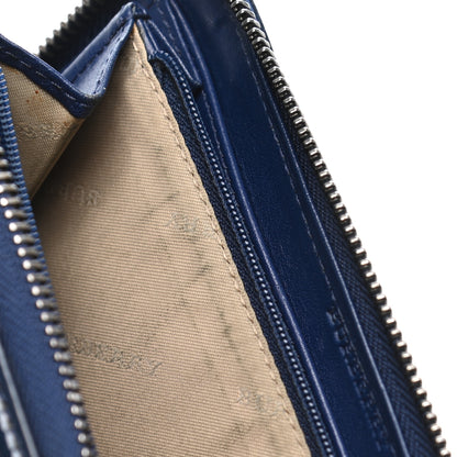 Burberry Patent Check Embossed Large Zip Around Wallet Blue 8 of 11
