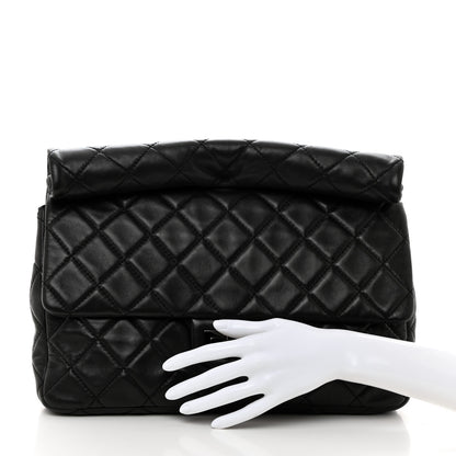 Chanel Lambskin Quilted Jumbo Roll 2.55 Reissue Clutch Black 2 of 11