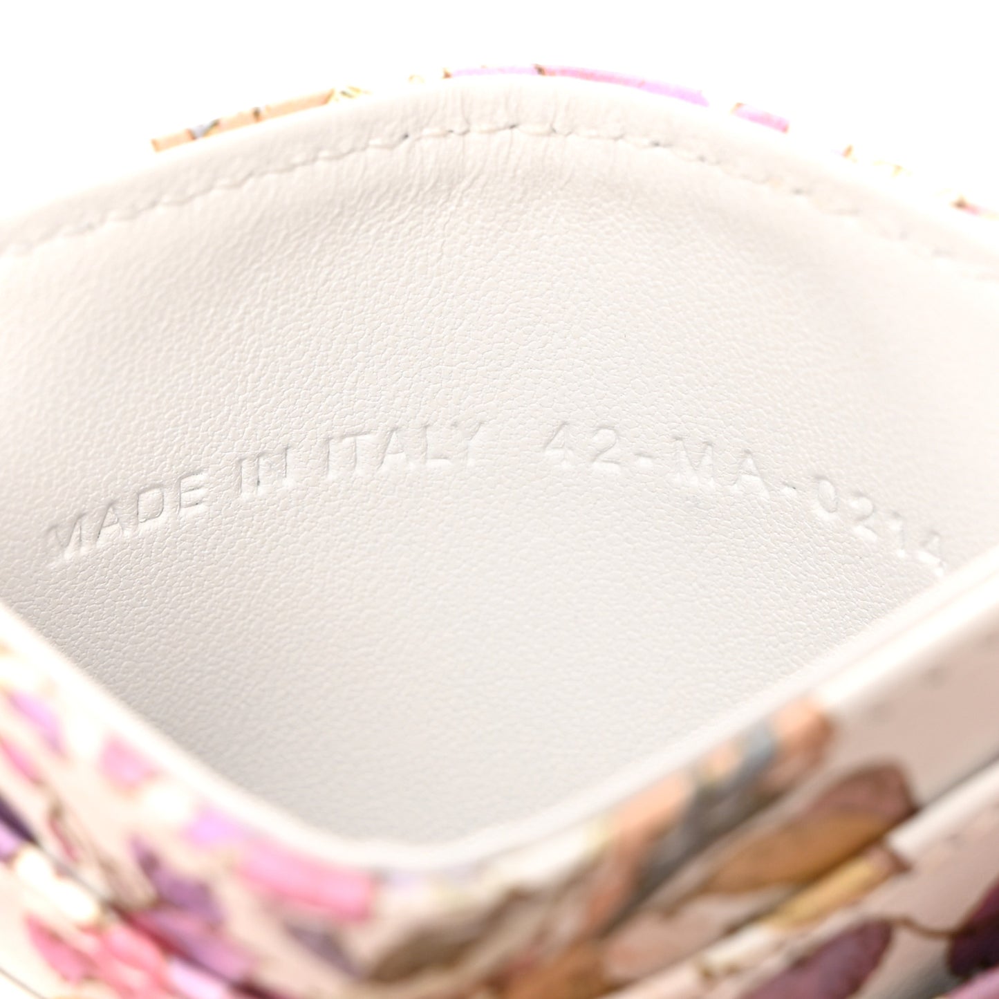 Calfskin Caro Freesia Five-Slot Card Holder White Multicolor