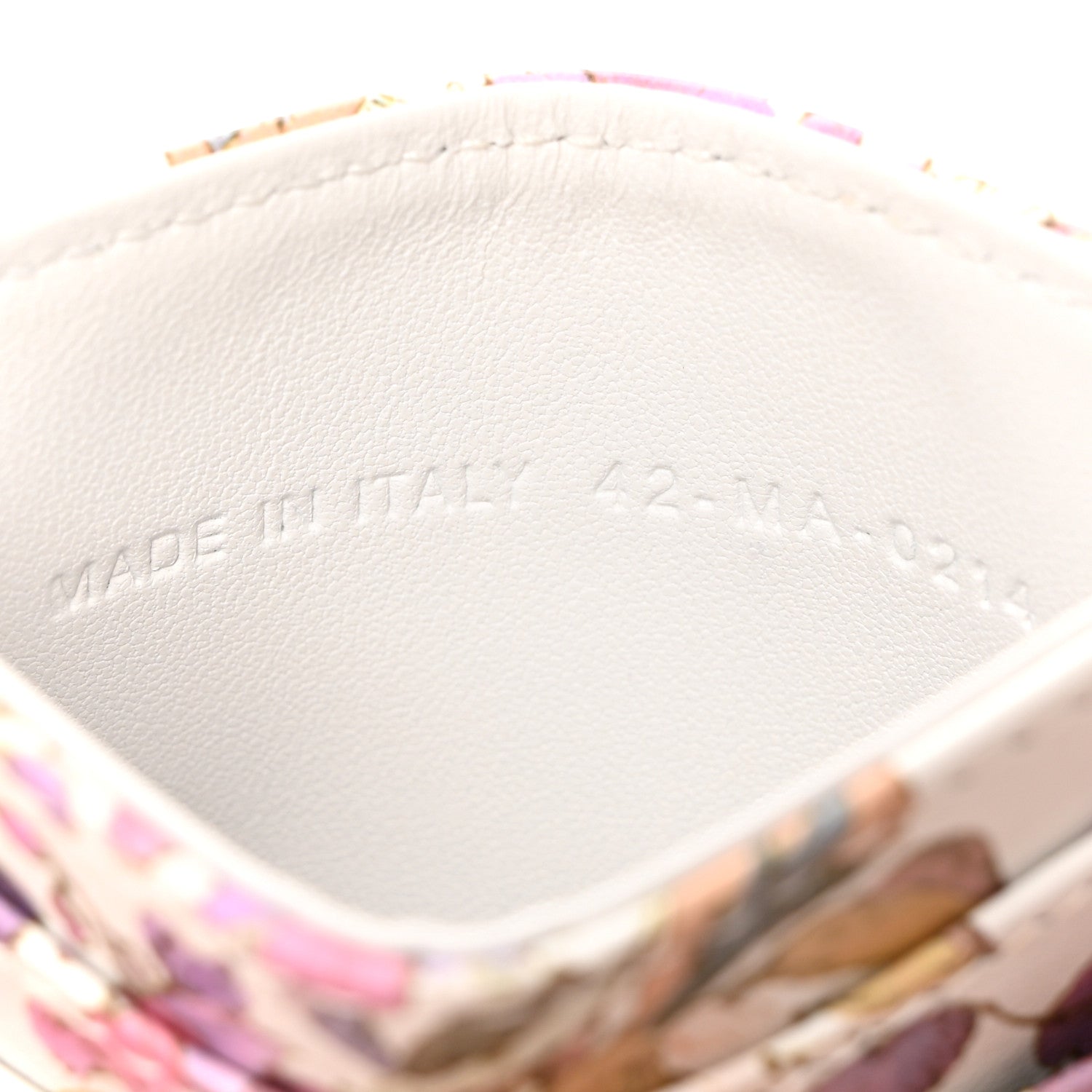 Christian Dior Calfskin Caro Freesia Five-Slot Card Holder White Multicolor 7 of 8
