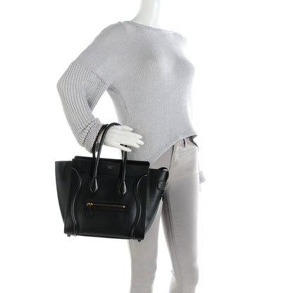 Celine Smooth Calfskin Micro Luggage Black 3 of 10