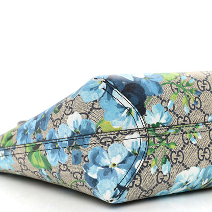 Gucci GG Supreme Monogram Blooms Small Reversible Tote Beige Blue Navy 8 of 17