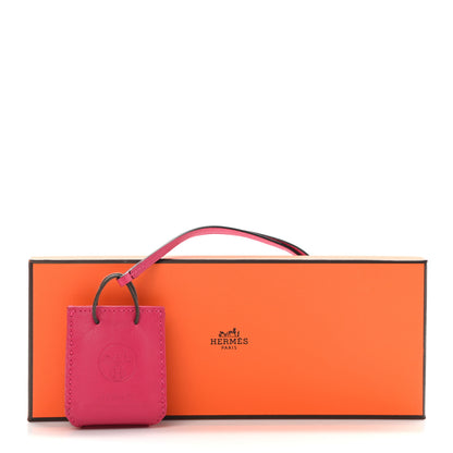 Hermes Milo Lambskin Swift Shopping Bag Charm Rose Mexico 5 of 5