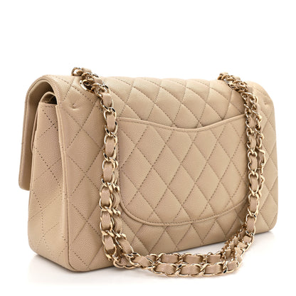 Chanel Iridescent Caviar Quilted Medium Double Flap Dark Beige 3 of 10