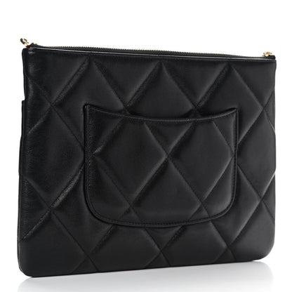 Chanel Goatskin Quilted Chanel 19 Pouch Black 2 of 10