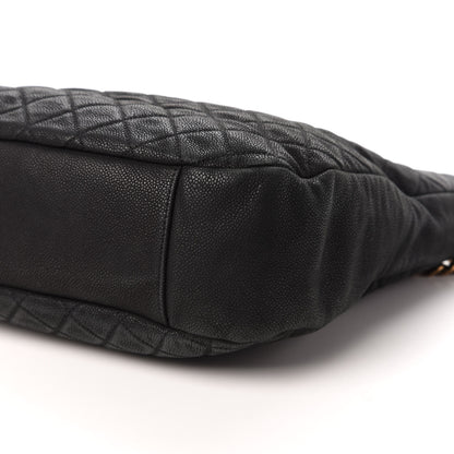 Chanel Iridescent Caviar Quilted Country Chic Hobo Black 8 of 8