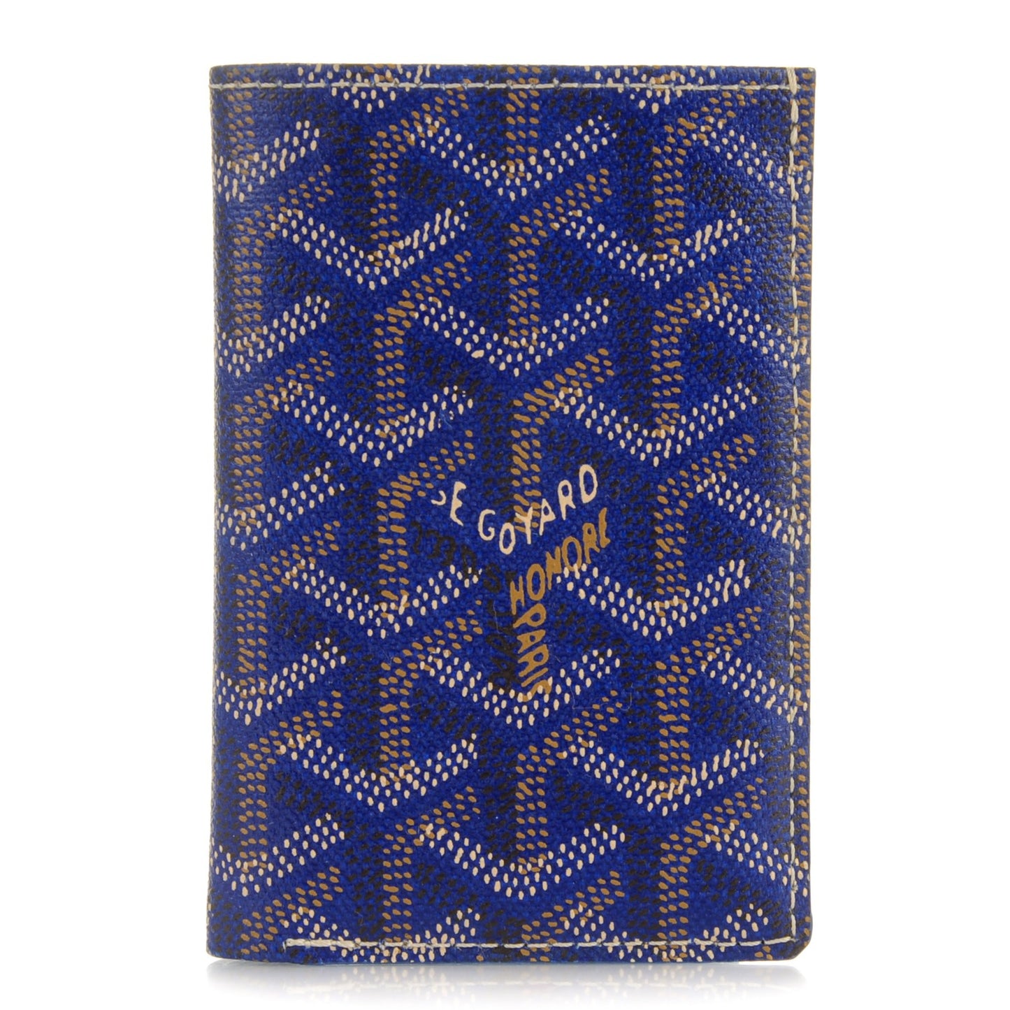 Goyardine Saint Marc Folding Card Case Navy