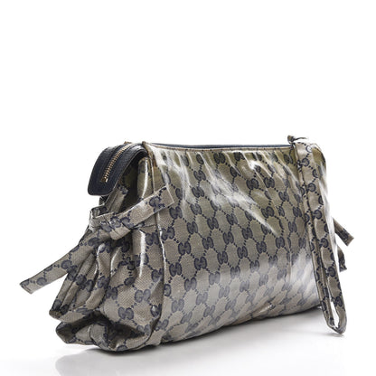 Gucci Crystal Monogram Large Hysteria Clutch Navy Blue 3 of 7