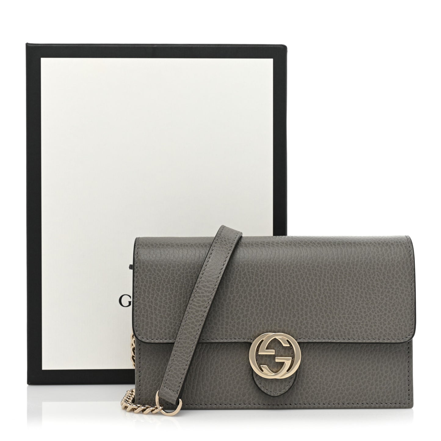 Dollar Calfskin Interlocking G Chain Wallet Loess