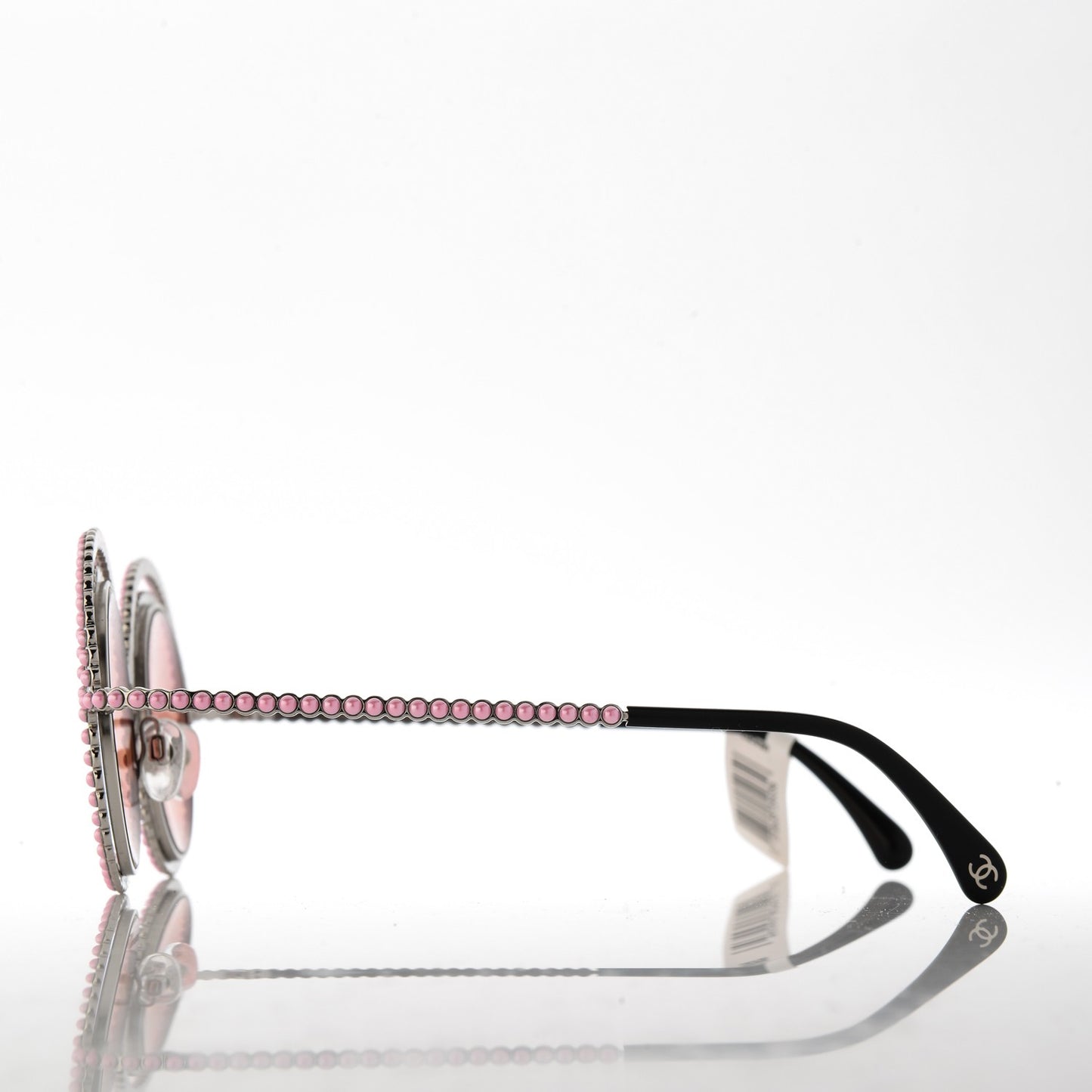 Pearl Round Sunglasses 71139 Silver Pink