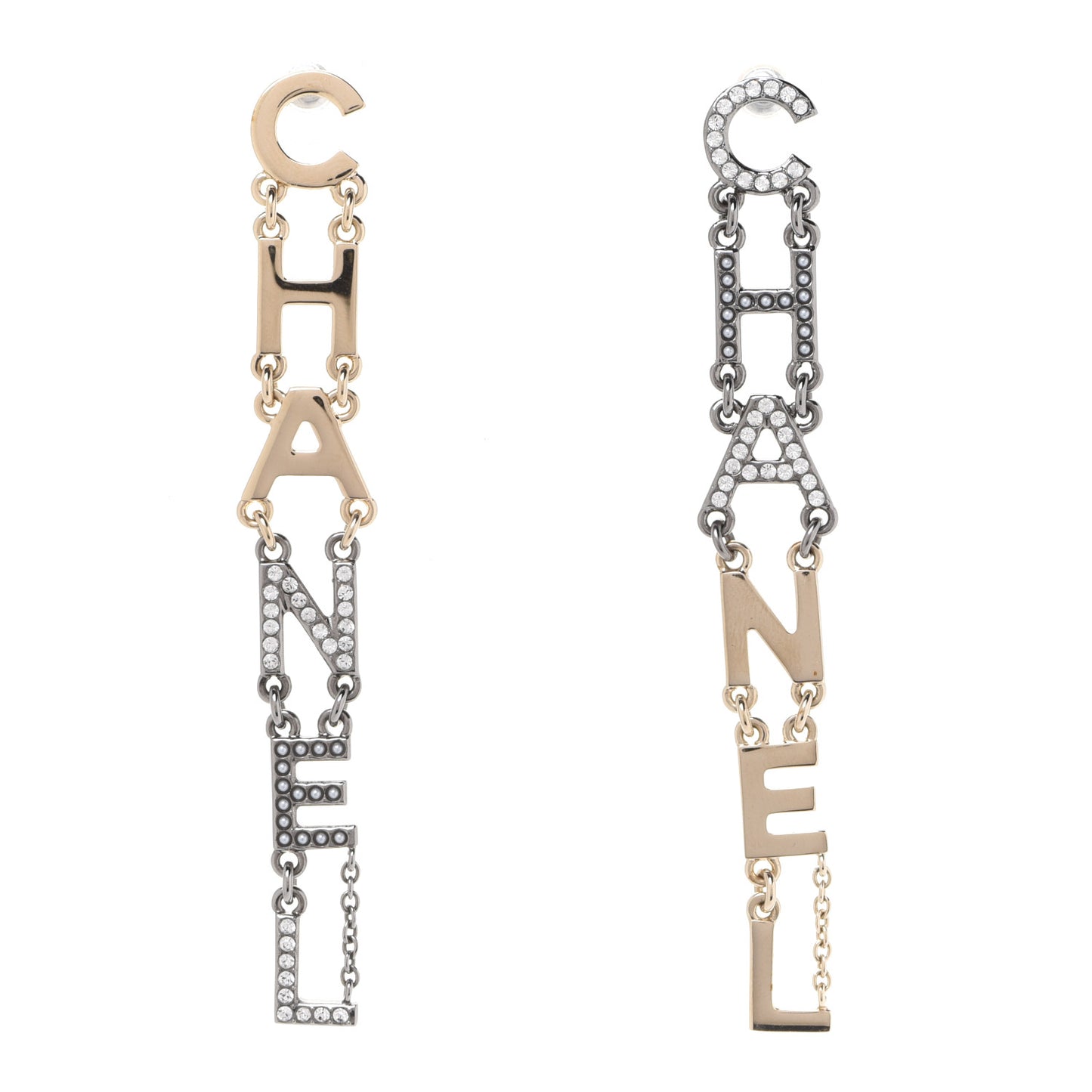 Crystal Pearl Chanel Bright Young Things Earrings Gold Ruthenium