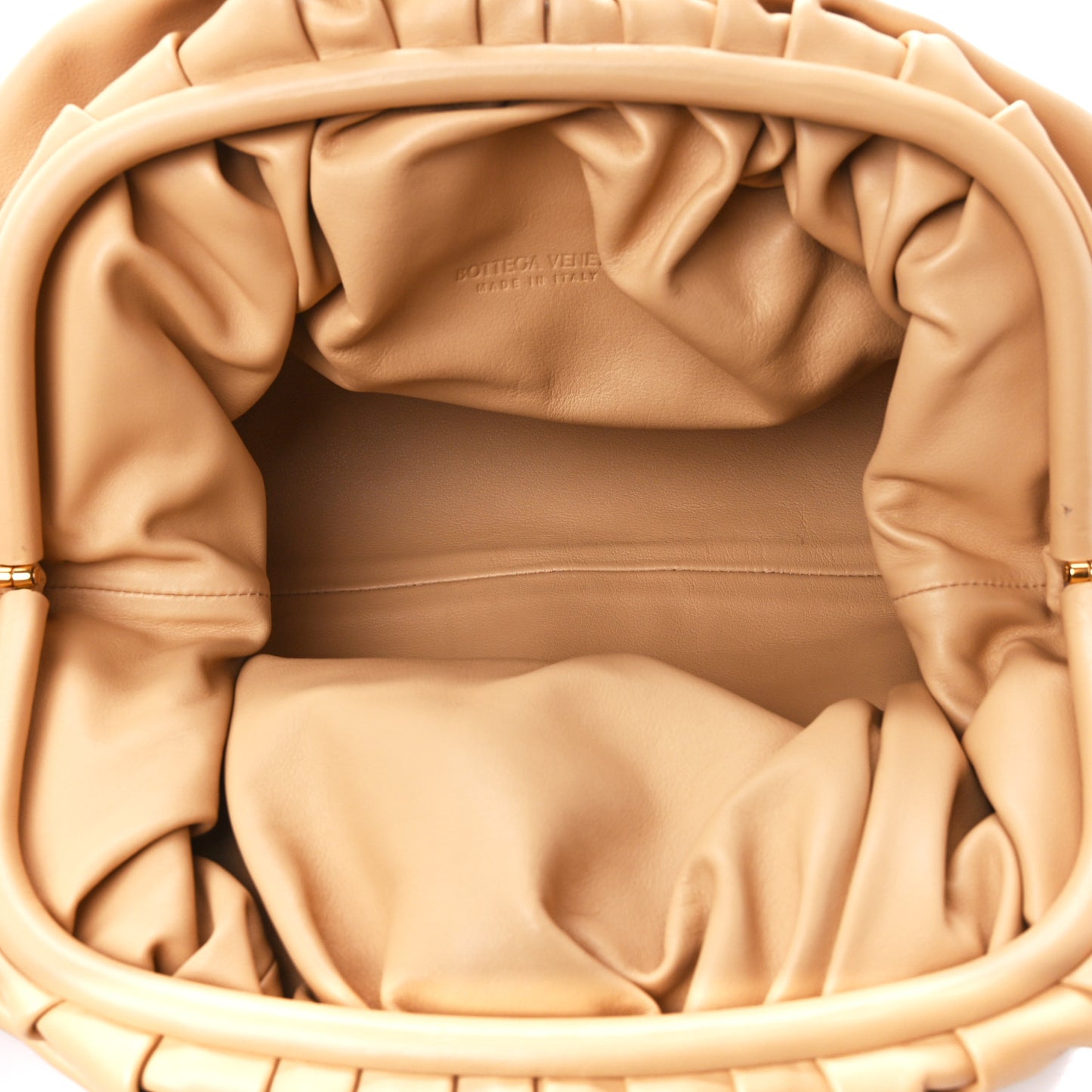 Smooth Butter Calf The Pouch Oversized Clutch Almond