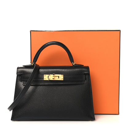 Hermes Chevre Chamkila Mini Kelly Sellier 20 Black 11 of 11