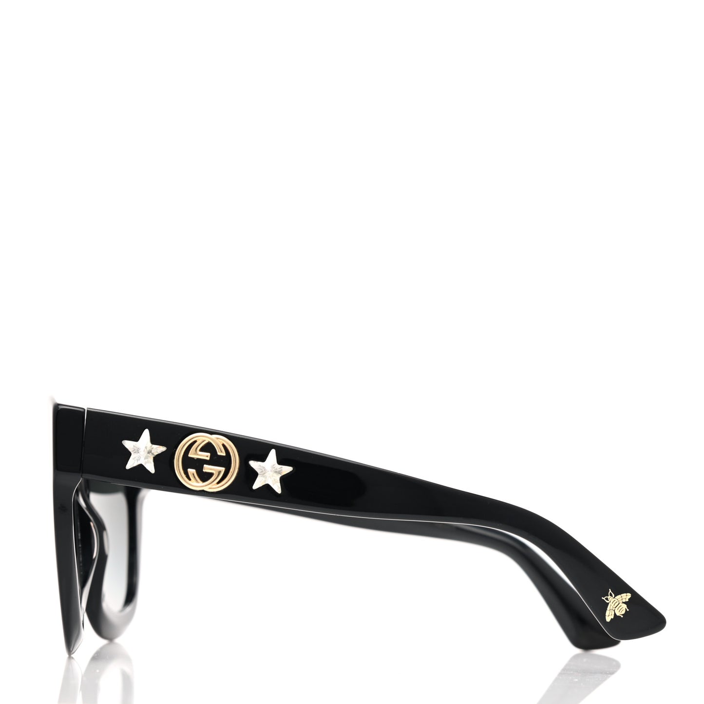 Acetate Crystal Star Round Frame Sunglasses GG0208S Black