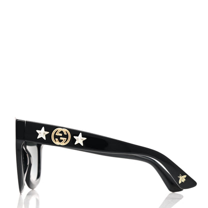 Gucci Acetate Crystal Star Round Frame Sunglasses GG0208S Black 3 of 7