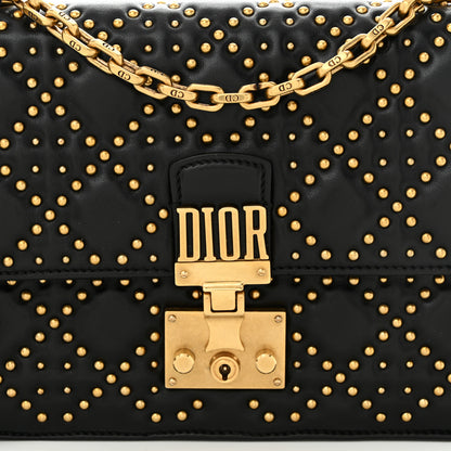 Christian Dior Lambskin Cannage Studded Large Dioraddict Flap Bag Black 8 of 11