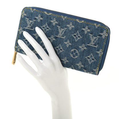 Louis Vuitton Monogram Denim Zippy Wallet Blue 2 of 7