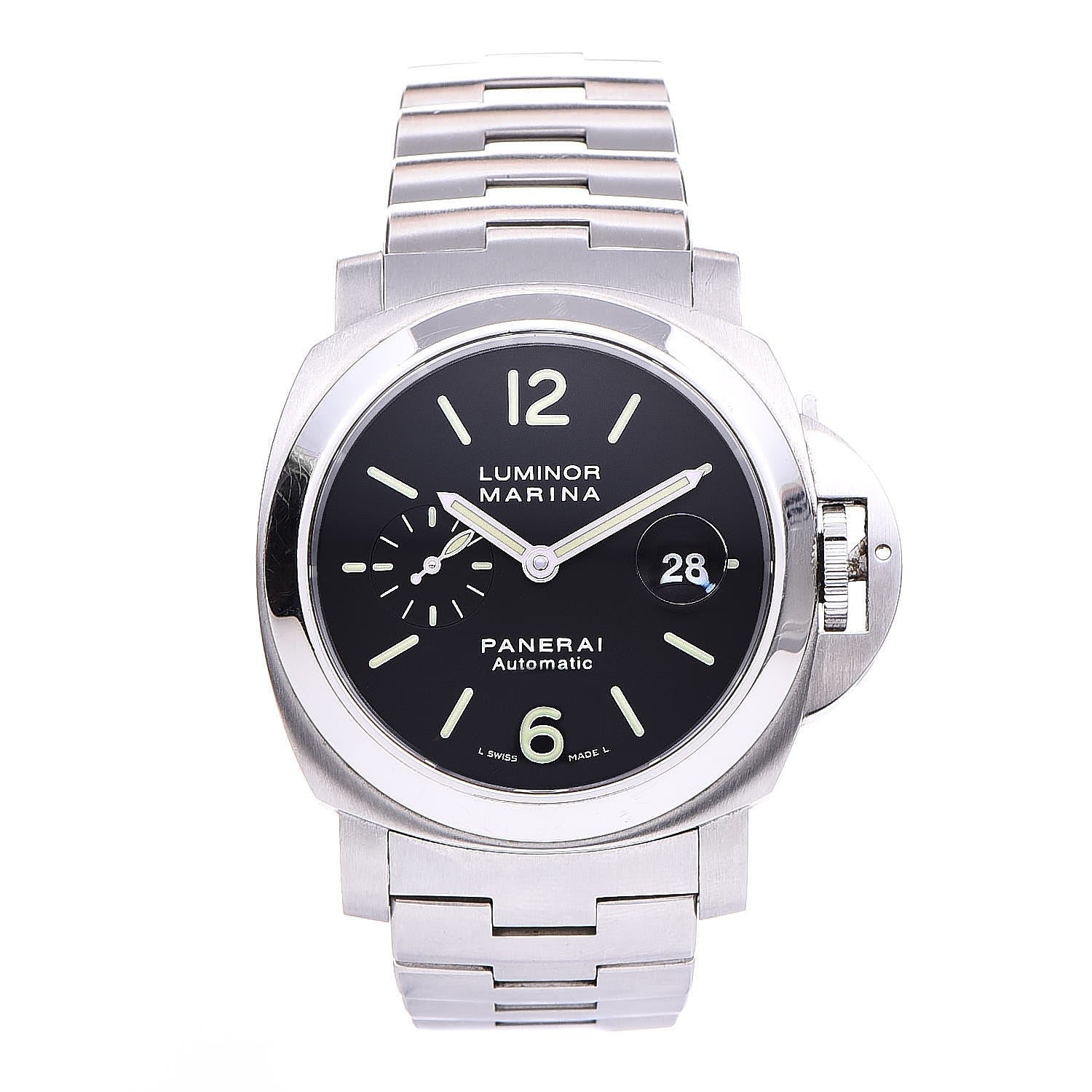 Panerai Stainless Steel 44mm Marina Luminor Automatic Watch Black PAM00299 1 of 15