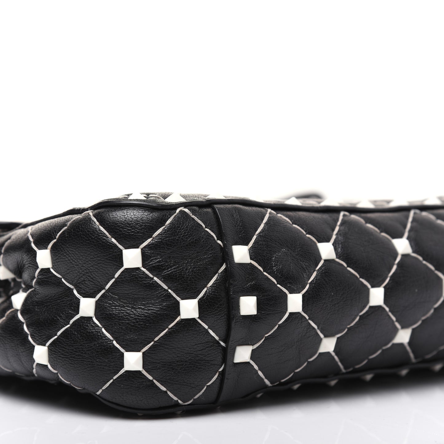 Lambskin Medium Free Rockstud Spike Shoulder Bag Black