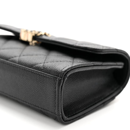 Chanel Caviar Quilted Chain Match Top Handle Phone Holder With Chain Black 10 of 11