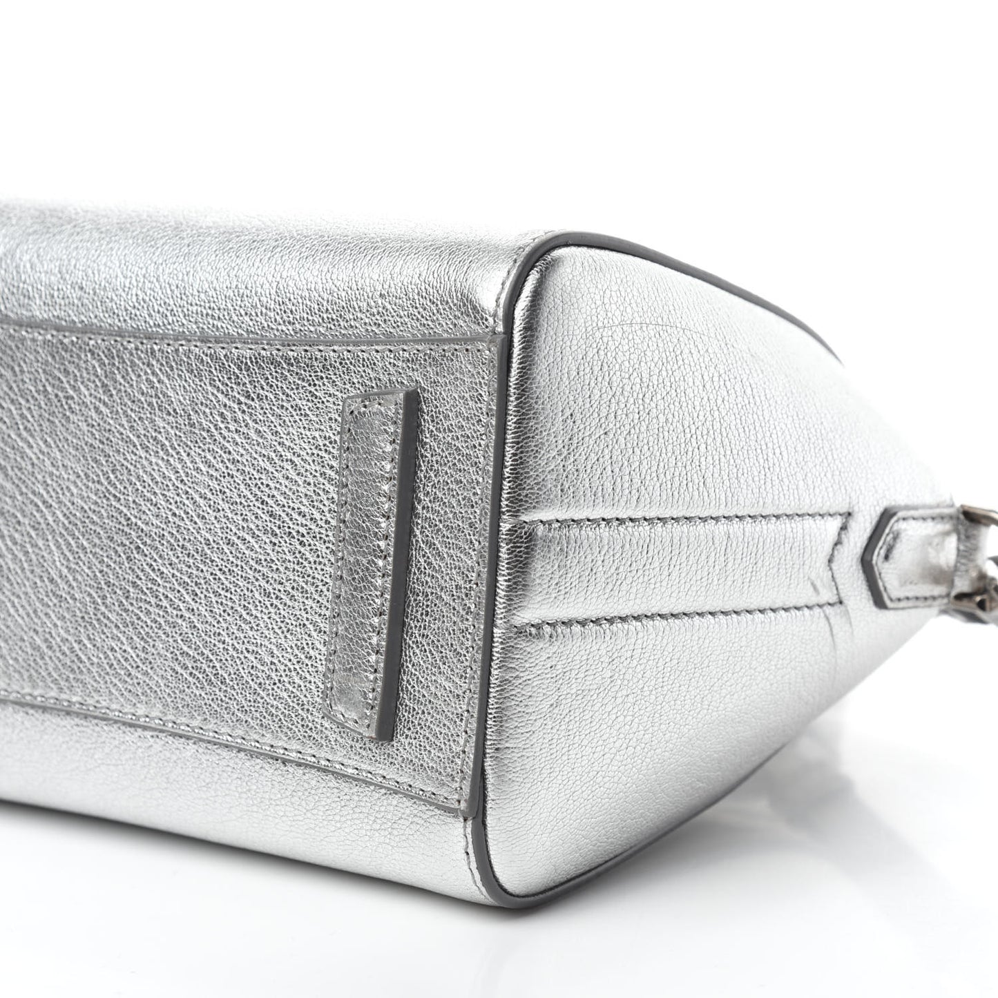 Metallic Sugar Goatskin Mini Antigona Silver