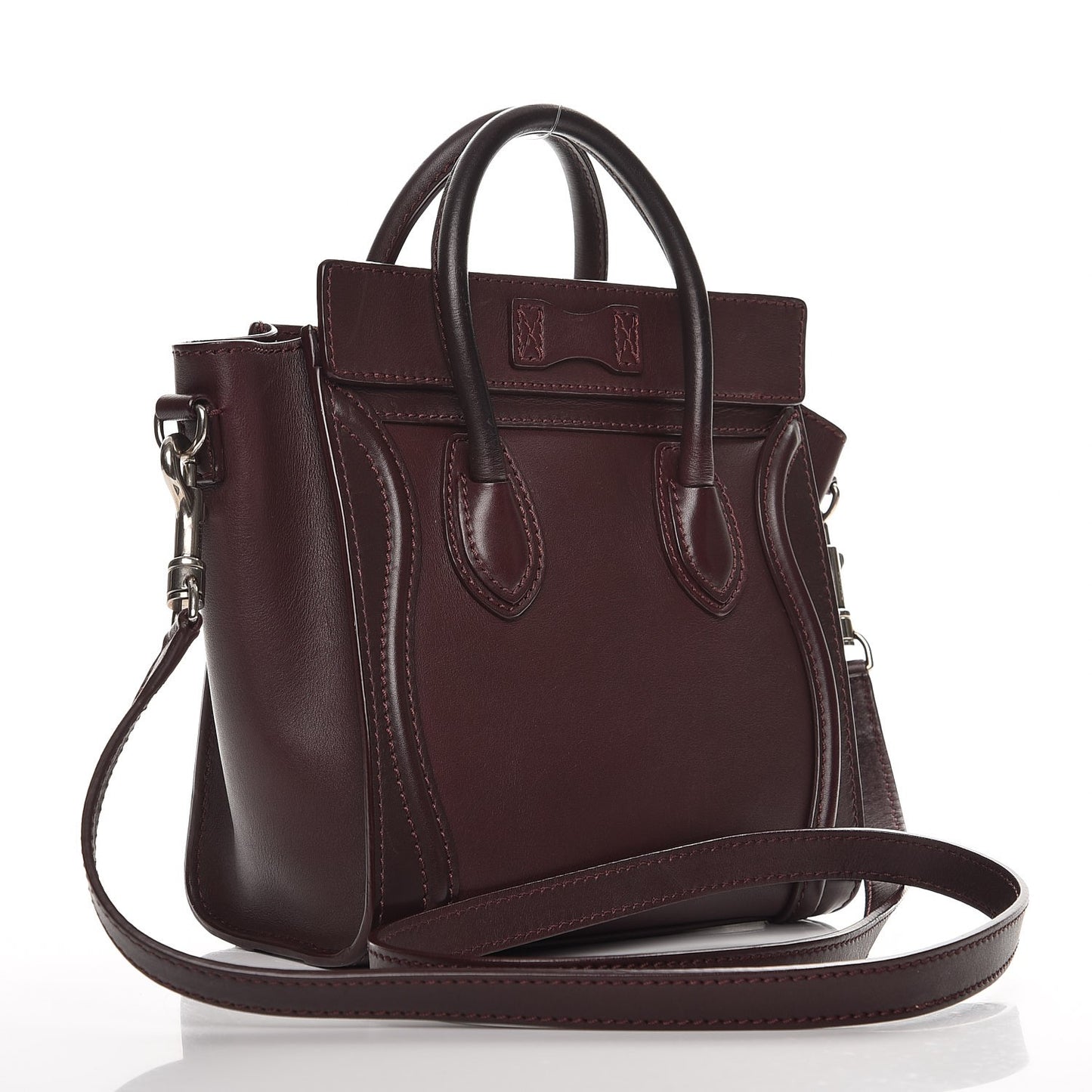 Smooth Calfskin Nano Luggage Burgundy
