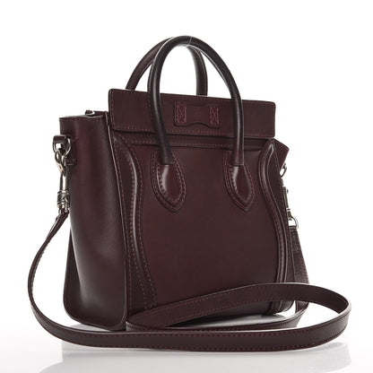Celine Smooth Calfskin Nano Luggage Burgundy 3 of 11