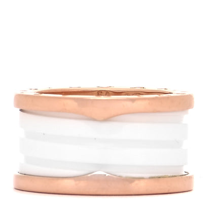 Bulgari 18K Rose Gold White Ceramic B.Zero1 Four-Band Ring 54 6.75 3 of 4