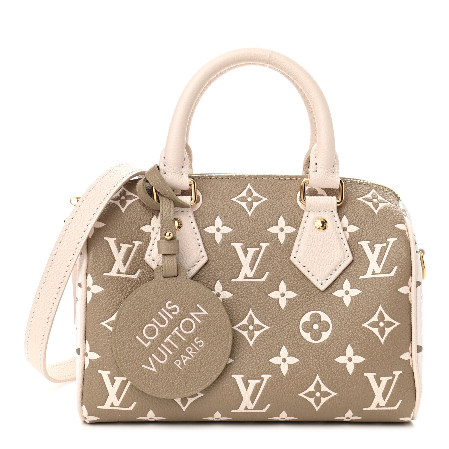 Louis Vuitton Empreinte Monogram Spring in the City Speedy Bandouliere 20 Kaki Beige Cream 1 of 9
