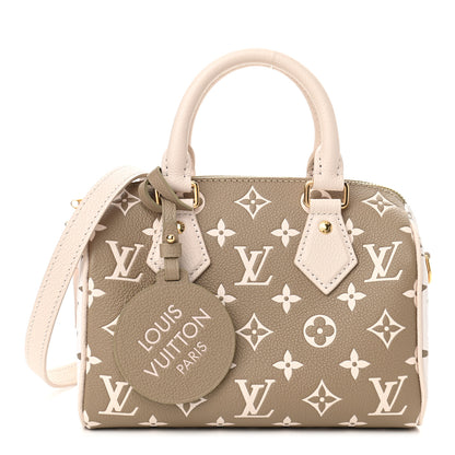 Louis Vuitton Empreinte Monogram Spring in the City Speedy Bandouliere 20 Kaki Beige Cream 1 of 9