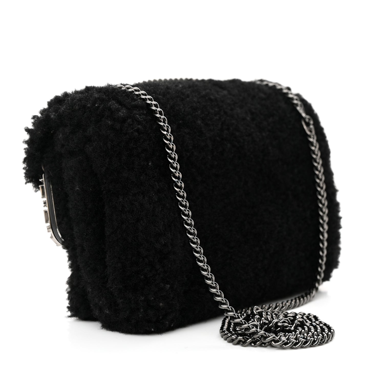 Shearling Crystal FF1974 Monster Eyes Small Bag Bug Chain Bag Narciso Tobacco Moro Black Tobacco Moro