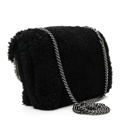Fendi Shearling Crystal FF1974 Monster Eyes Small Bag Bug Chain Bag Narciso Tobacco Moro Black Tobacco Moro 3 of 10