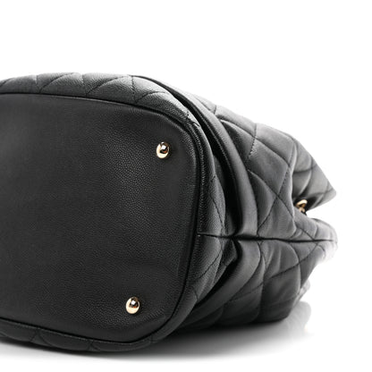 Chanel Caviar Quilted Large Rolled Up Bucket Drawstring Bag Black 10 of 10