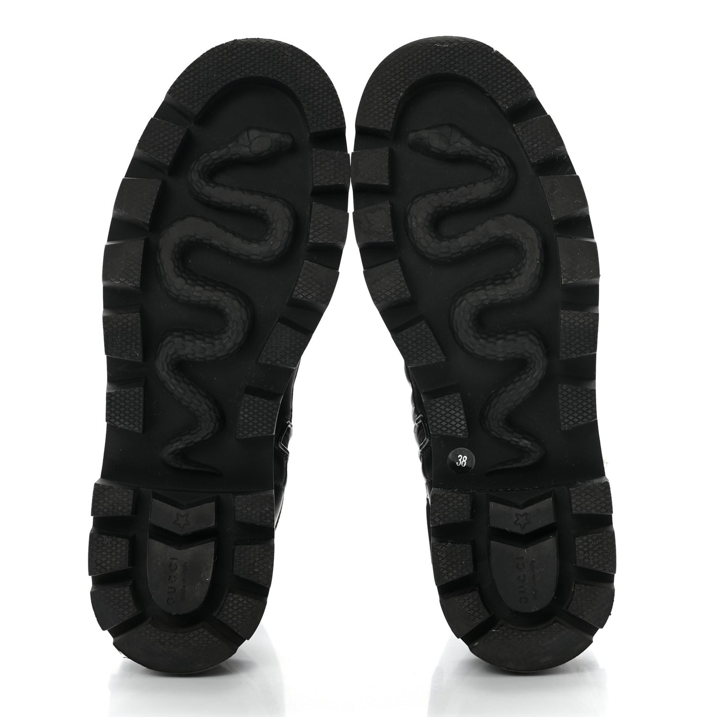 Nappa Frances GG Matelasse Platform Combat Boots 38 Black