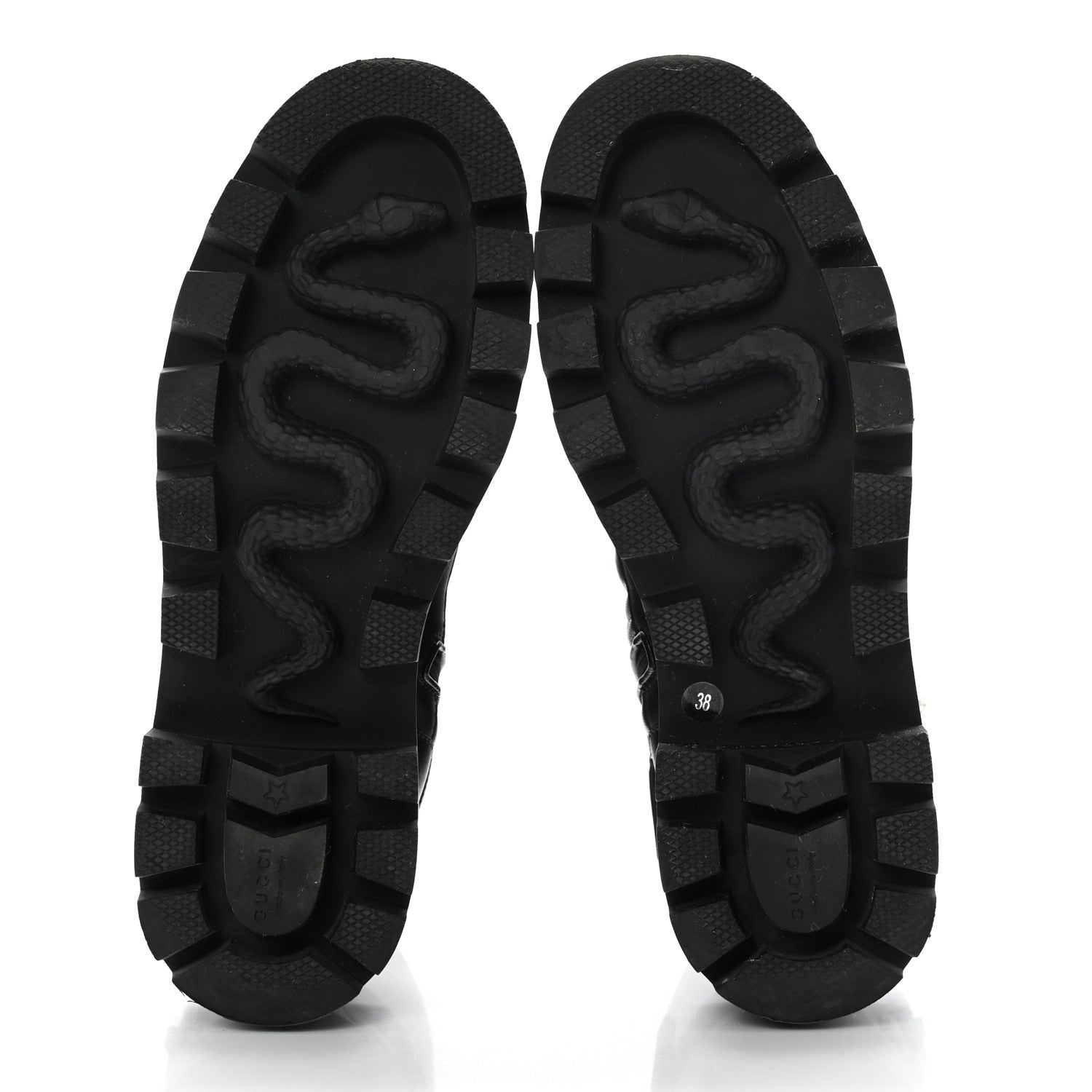 Gucci Nappa Frances GG Matelasse Platform Combat Boots 38 Black 5 of 9