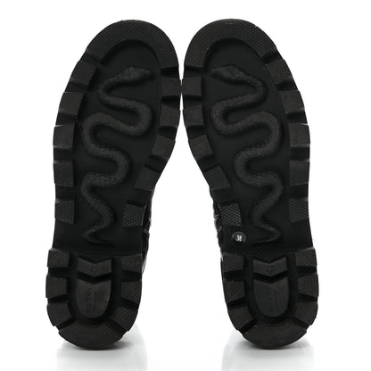 Gucci Nappa Frances GG Matelasse Platform Combat Boots 38 Black 5 of 9
