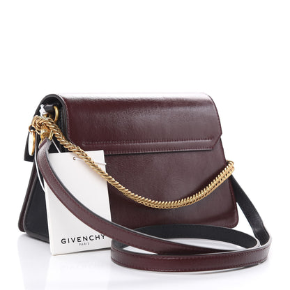 Givenchy Crinkled Patent Lambskin Small GV3 Shoulder Bag Black Burgundy 3 of 10
